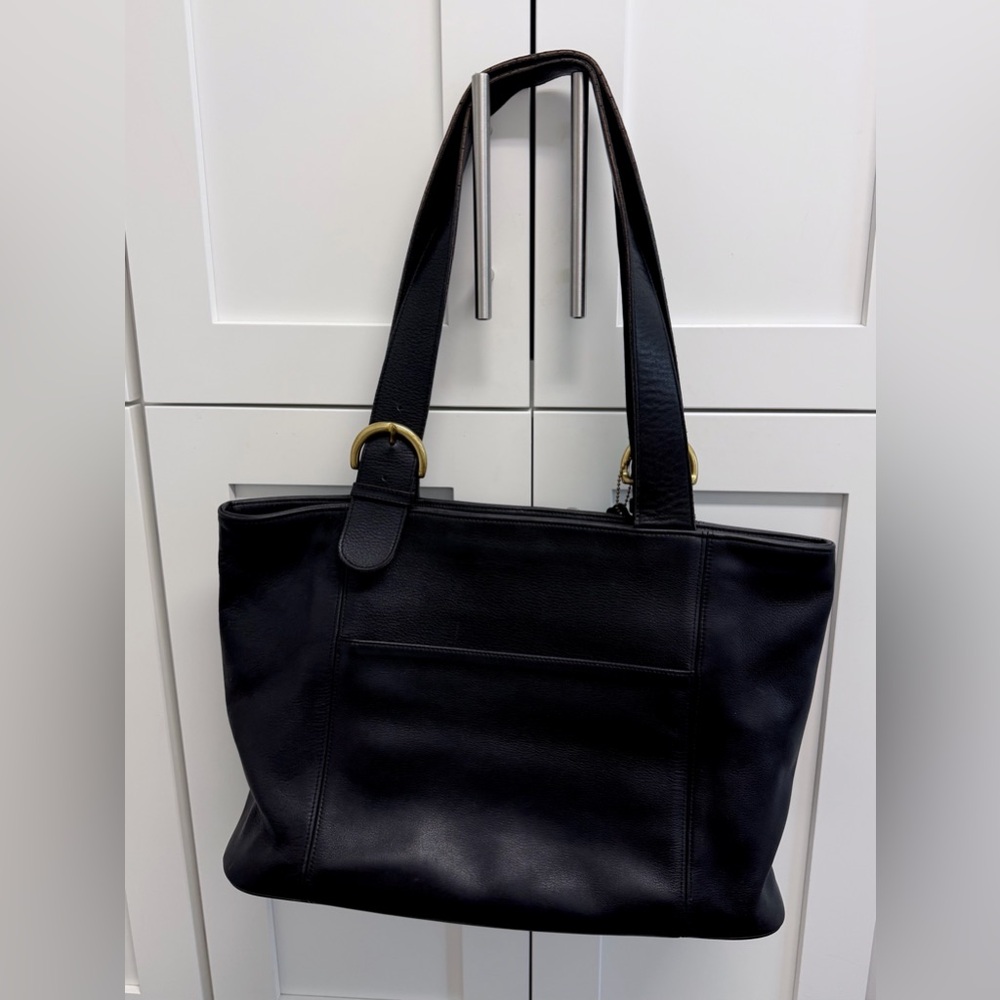 Coach Vintage Black Leather Tote Bag ~ Black leather